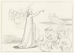 The Descent of Christ, Inferno, Canto 4 (rytina) od John (after) Flaxman
