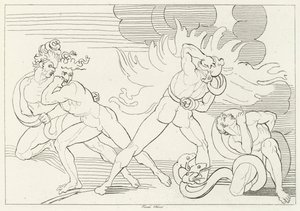 Ohniví hadi, Inferno, Canto 24 (rytina) od John (after) Flaxman
