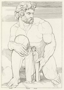 The Giants, Inferno, Canto 31 (rytina) od John (after) Flaxman