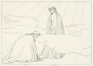 Lunární koule, ráj, Canto 2 (rytina) od John (after) Flaxman