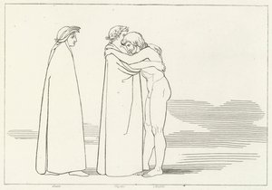 Setkání se Sordello, Očistec, Canto 6 (rytina) od John (after) Flaxman