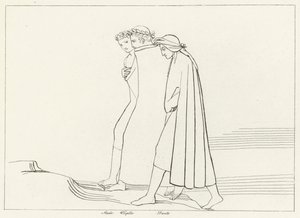 Setkání se Statiem, Očistec, Canto 21 (rytina) od John (after) Flaxman