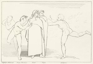Ohnivý déšť, Inferno, Canto 16 (rytina) od John (after) Flaxman