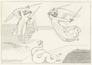 The Valley, Purgatory, Canto 8 (rytina) od John (after) Flaxman