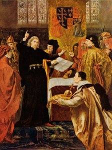 Shakespeare: Abdikace Richarda II., Král Richard II., dějství IV, scéna 1 (barevné lito)