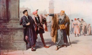 Shakespeare: The Baiting of Shylock, Kupec benátský, dějství III, scéna 1 (barevné lito)