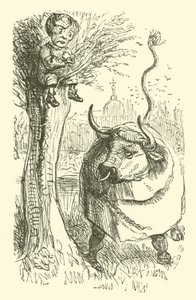 Býk a chlapec (rytina) od John (after) Leech