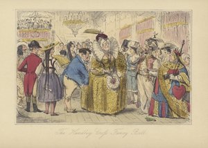 The Handley Cross Fancy Ball (barevný lept) od John (after) Leech