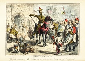 Vilém Dobyvatel se svou rozbitou armádou Normanů v roce 1066 od John (after) Leech