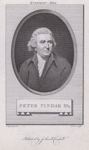 John Wolcot , anglický lékař a satirik, který psal pod pseudonymem Peter Pindar (rytina)