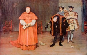 Shakespeare: The Downfall of Wolsey, King Henry VIII, Act III, Scéna 2 (barevné lito)