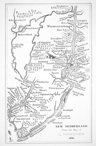 Koloniální Amerika: Nizozemská kolonie Nového Nizozemska (litho) od John (after) Vanderbank