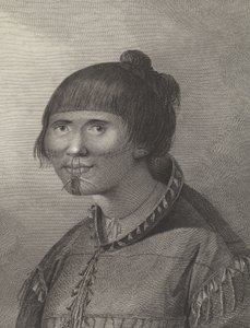 Žena z Onalašky, konec 18. století (rytina)