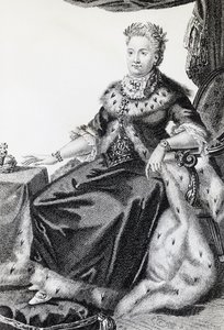 Kateřina II, rozená Sophie Friederike Auguste (1729-1796), císařovna Ruska, rytina od Walter Charles Mills
