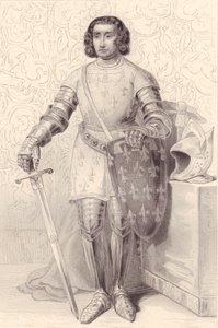 Portrét Filipa z Artois, hraběte z Eu (1358-1397), rytina, 20x13 cm, z Galerie Historique de Versailles, Histoire de France, Charles Gavard Publisher, Paříž, kolem 1840 od Walter Charles Mills