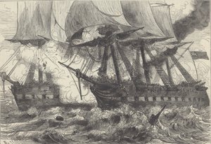 Námořní bitva (litho) od Walter Charles Mills