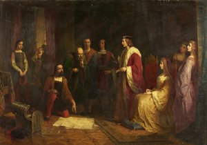 Cabot a jeho syn Sebastian, u dvora Jindřicha VII., 1862