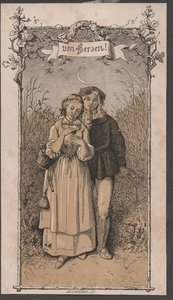 Ze srdce, asi 1850 (kolorovaný dřevoryt) od John Allanson