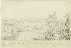 Burton-upon-Trent Bridge and Town: kresba perem, nd [c 1817] (kresba)