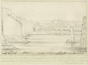 Burton-upon-Trent Bridge and Town: kresba perem, nd [c 1817] (kresba)