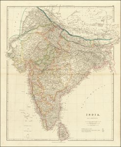 Mapa Indie z roku 1832, John Arrowsmith