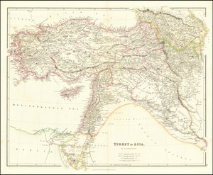 Mapa Turecka v Asii z roku 1840, John Arrowsmith