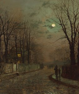 Mokrá cesta, Knostrop, Yorkshire, John Atkinson Grimshaw, 1886 od John Atkinson Grimshaw