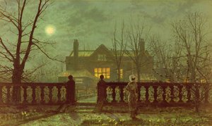 Dáma v zahradě za měsíčního svitu, 1882 od John Atkinson Grimshaw