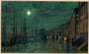 City Docks by Moonlight od John Atkinson Grimshaw