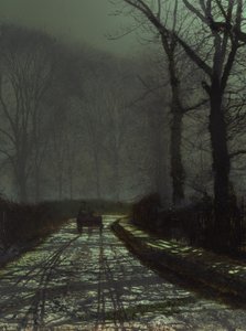 Scéna v nočním pruhu od John Atkinson Grimshaw