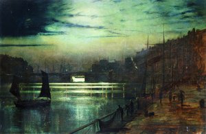 Světla přístavu, Whitby, od John Atkinson Grimshaw