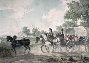 Belgický vůz přepravující zraněné z pole po bitvě u Waterloo, 1815 od John Augustus Atkinson