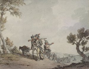 Francouzští vojáci na pochodu od John Augustus Atkinson