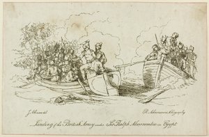 Vylodění britské armády pod velením Abercrombieho od John Augustus Atkinson