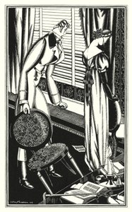 Ilustrace pro Dona Juana od Lorda Byrona: Don Jose a jeho paní se pohádali, proč? (litho)