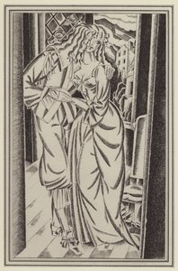 Ilustrace pro Moll Flanders od Daniela Defoe (litho)