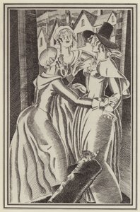 Ilustrace pro Moll Flanders od Daniela Defoe (litho)