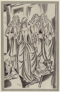 Ilustrace pro Moll Flanders od Daniela Defoe (litho) od John Austen