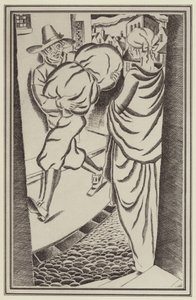 Ilustrace pro Moll Flanders od Daniela Defoe (litho) od John Austen