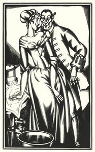 Ilustrace pro Tristram Shandy od Laurence Sterne (litho)