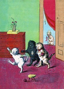 Tři malá koťátka v rukavicích, ilustrace z "Three Little Kittens" 1859