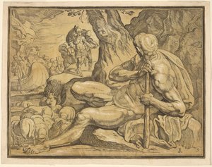 Ulysses a Polyphemus od John Baptist Jackson, after Francesco Primaticcio