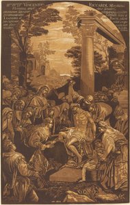 Vzkříšení Lazara od John Baptist Jackson after Leandro Bassano