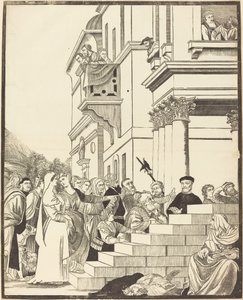 Uvedení Panny Marie v chrámu [střední deska] od John Baptist Jackson after Titian