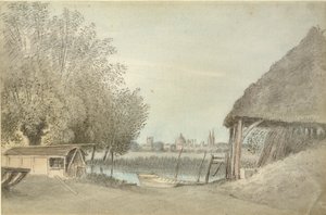 Ferry Hinksey, poblíž Oxfordu, 15. června 1789 od John Baptist Malchair