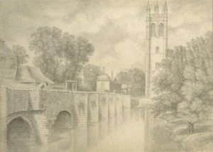 Magdalenin most a věž, 18. století od John Baptist Malchair