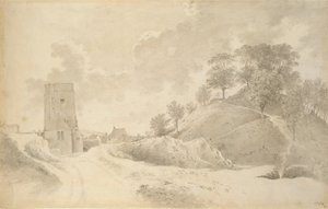 Oxford Castle and the Castle Mound, 27. května 1784 od John Baptist Malchair
