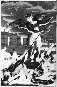 Satan, ilustrace z ‚Paradise Lost‘ od Johna Miltona, čtvrté vydání 1688 od John Baptist de Medina