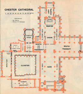 Katedrála v Chesteru, c20. století od John Bartholomew