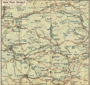 High Peak District, c20. století od John Bartholomew